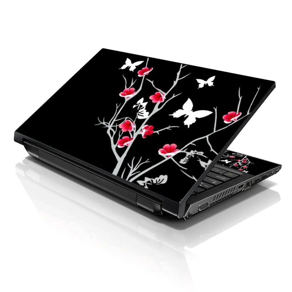 LSS 15.6 & 17.3 Inches Laptop Notebook Skin Sticker Decal - Pink Gray Floral